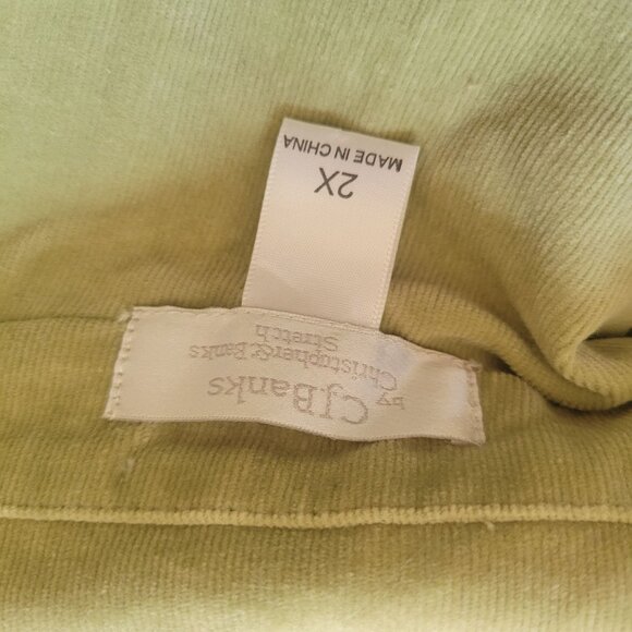 Cjbanks Women's Corduroy Jacket 2X Light Green Button-Up - Picture 5 of 7